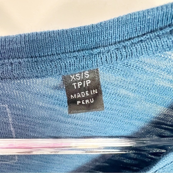 ATM ANTHONY THOMAS MELILLO BLUE BLACK TIE DYE OMBRE SLUB T-SHIRT WOMENS XS/SMALL - Picture 5 of 5